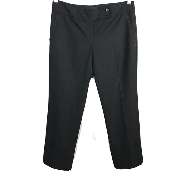 The Limited Pants Womens Sz 2 Black Drew Fit‎ Stretch Dress Cuffed Crop - Picture 1 of 11